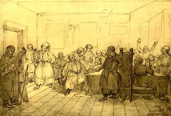 Cossack Feast, 1838 by Taras Shevchenko
